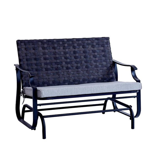Living Accents Brown Steel Frame Bench Glider H22SK2260
